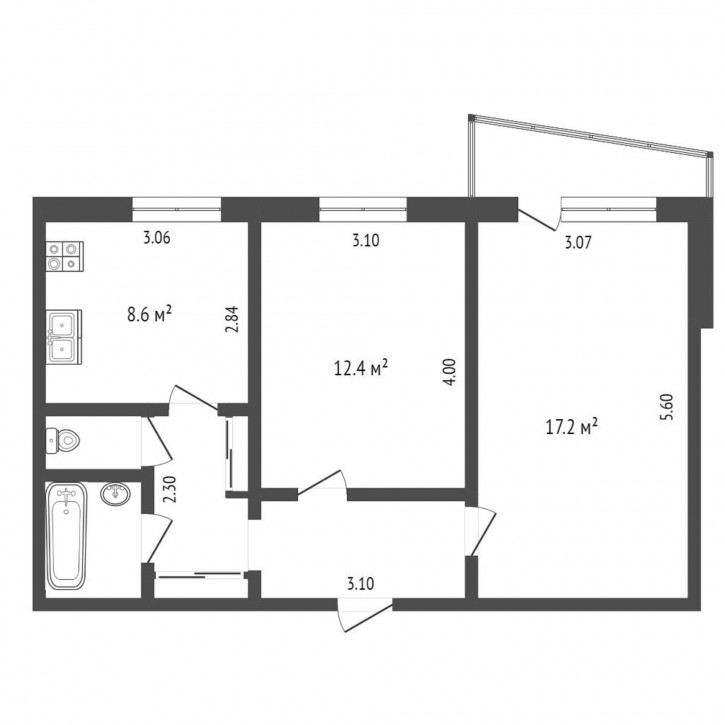 2-комн квартира Интернациональная, 35