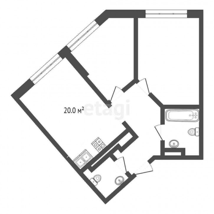 2-комн квартира Первооткрывателей, 14