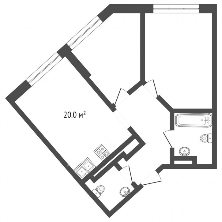 2-комн квартира Первооткрывателей, 14