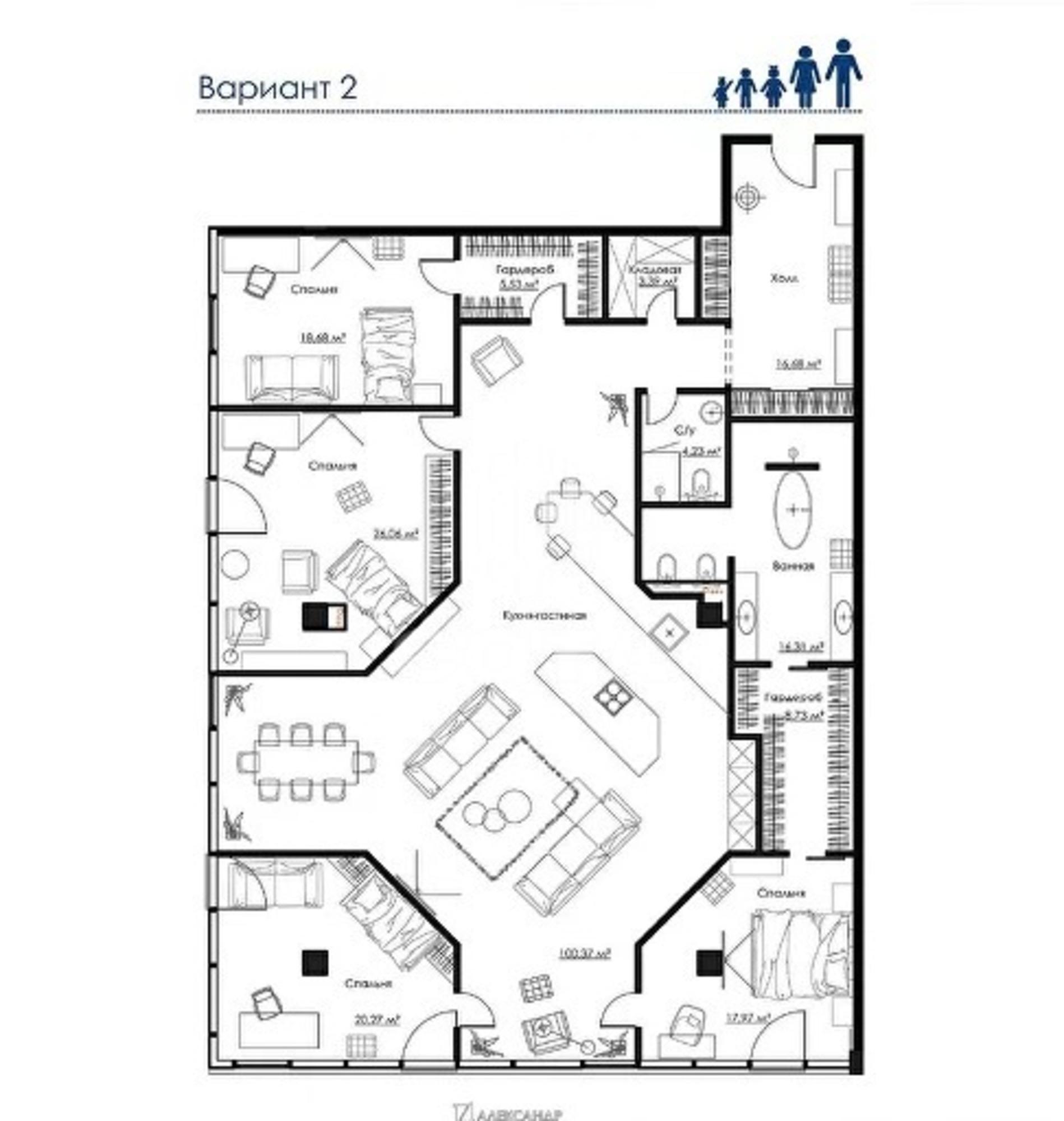 Купить квартиру за 26 763 500 рублей на Куколкина улица, 18