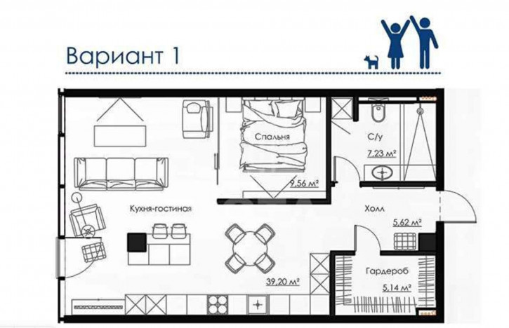 2-комн квартира Куколкина улица, 18