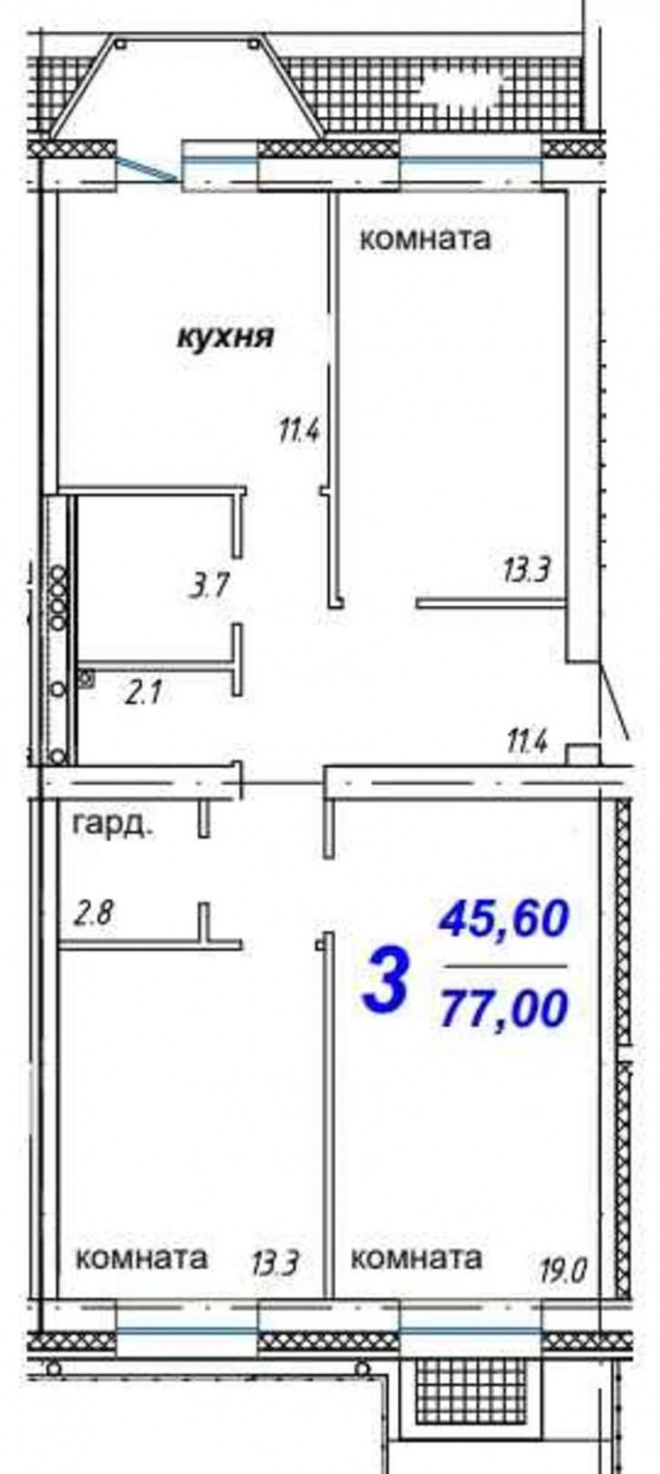3-комн квартира в новом доме , 6