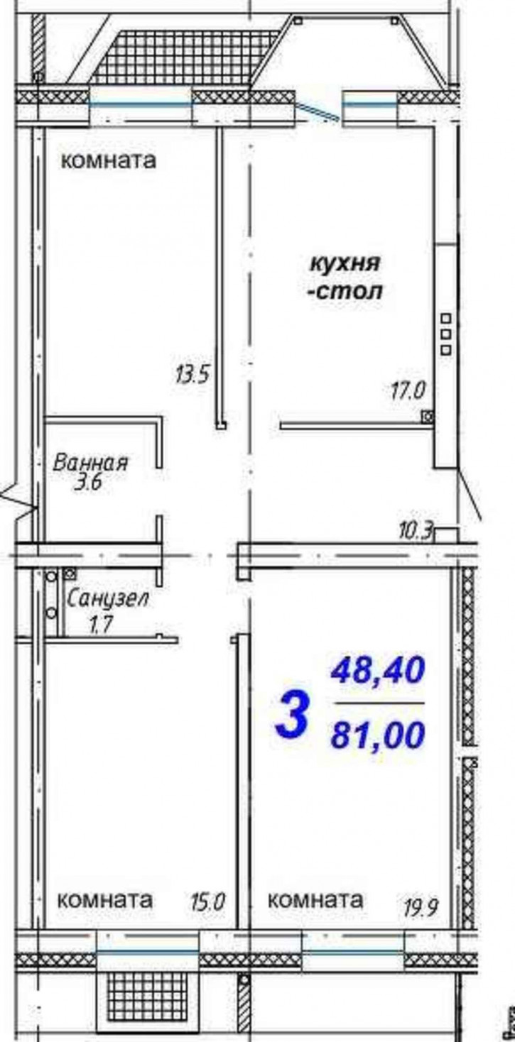 3-комн квартира в новом доме , 6
