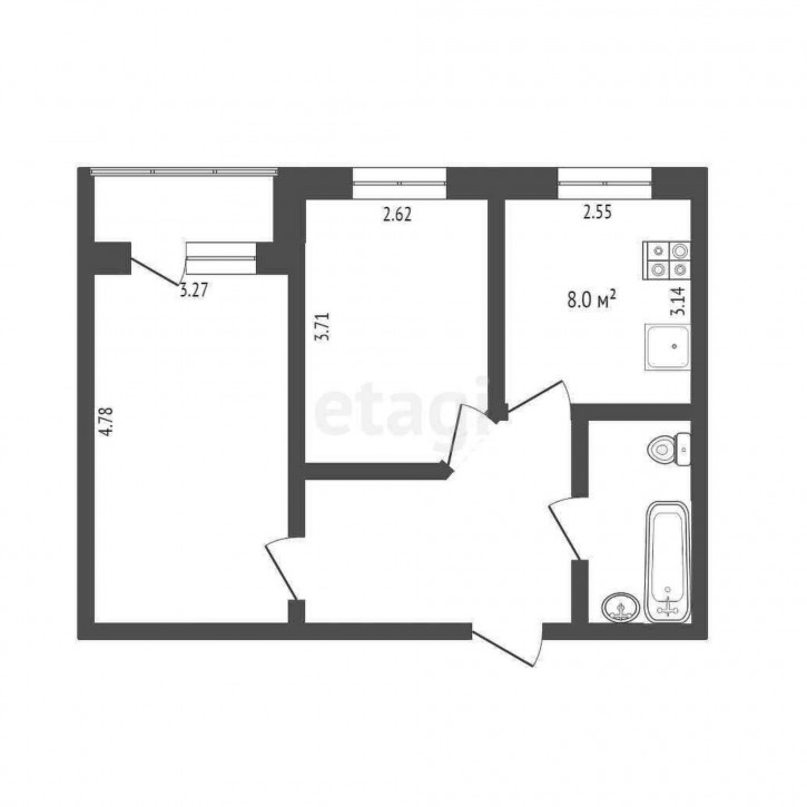 2-комн квартира Пермякова, 23