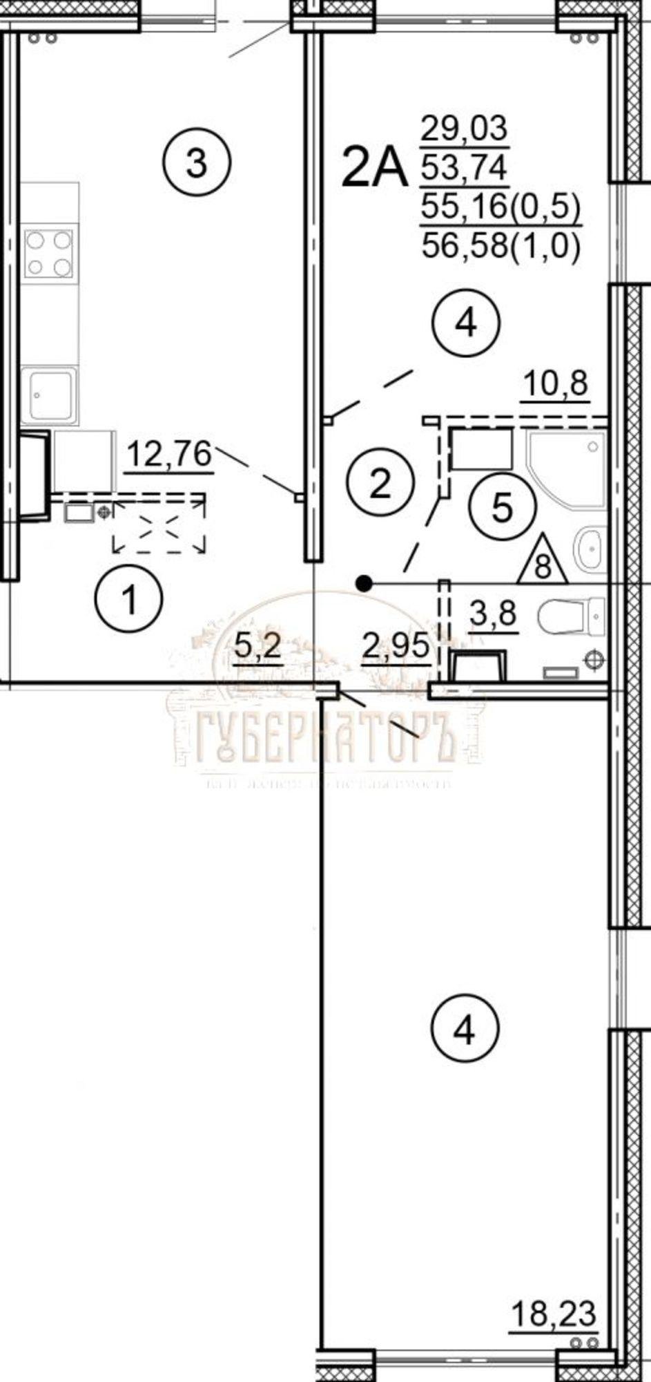 Купить квартиру за 5 117 660 рублей на Новочеркасская ул, 49