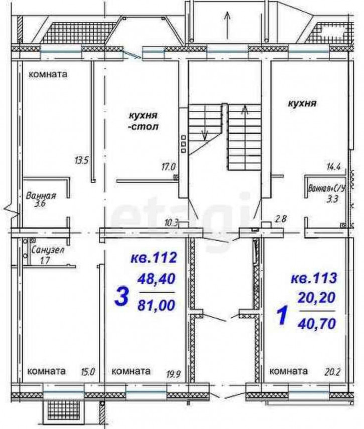 3-комн квартира в новом доме , 5