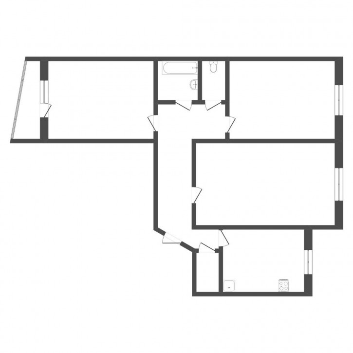 3-комн квартира Пермякова, 60