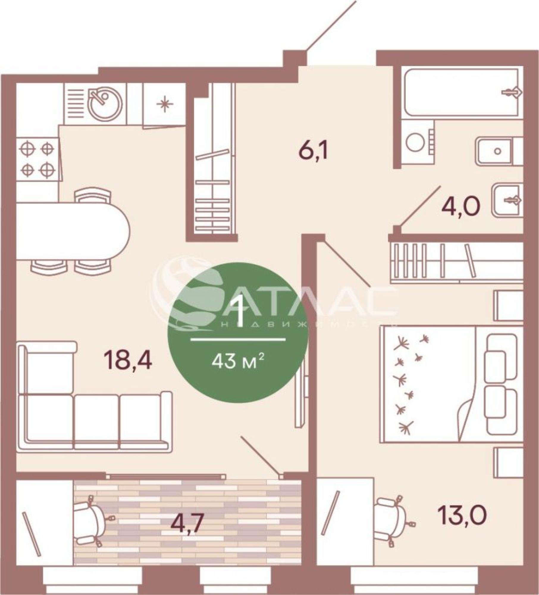 Купить квартиру за 4 051 400 рублей на улица Измайлова, 38