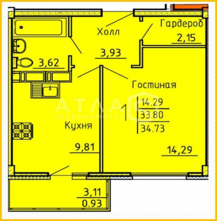 1-комн квартира в новом доме г Пенза, ул 65-летия Победы