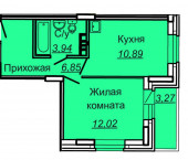 1-комн, 34кв м, этаж 19/19 ул Стартовая, 1