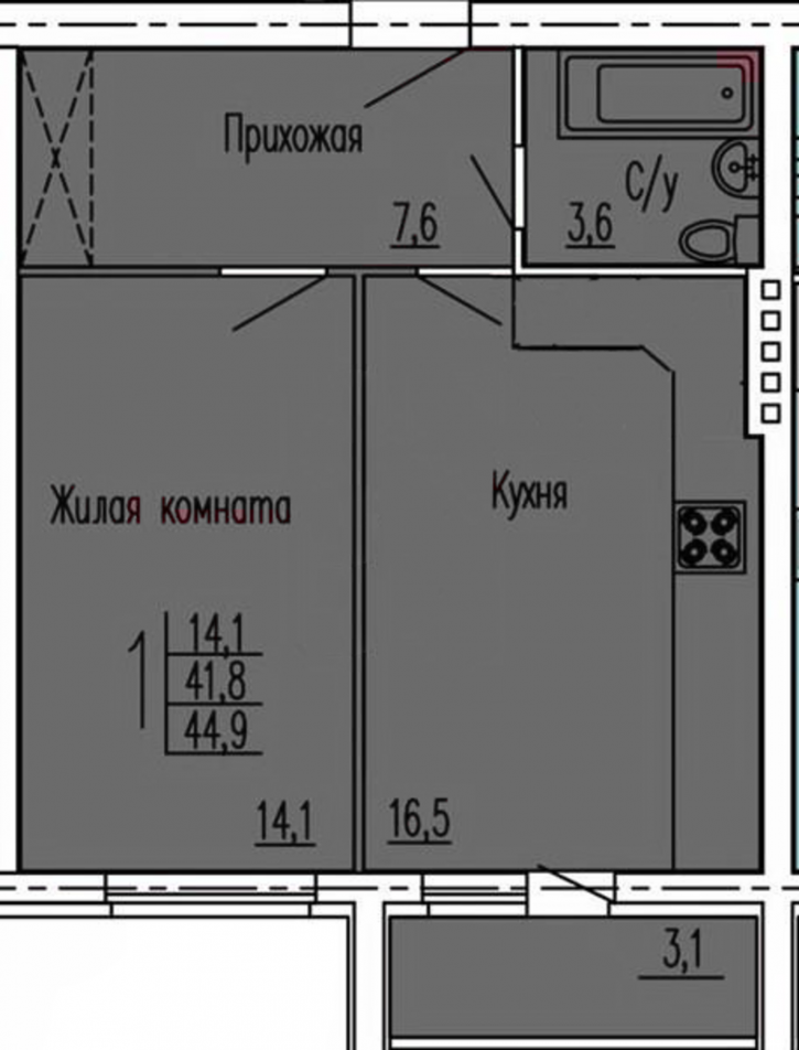 1-комн квартира в новом доме Россия, Пенза, Первомайский район, посёлок Дубрава, жилой комплекс На Зеленодольской