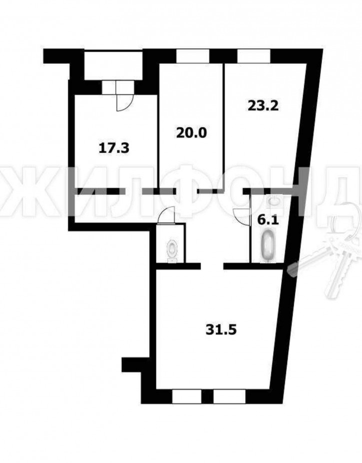 3-комн квартира 1-е Мочищенское шоссе, д.150