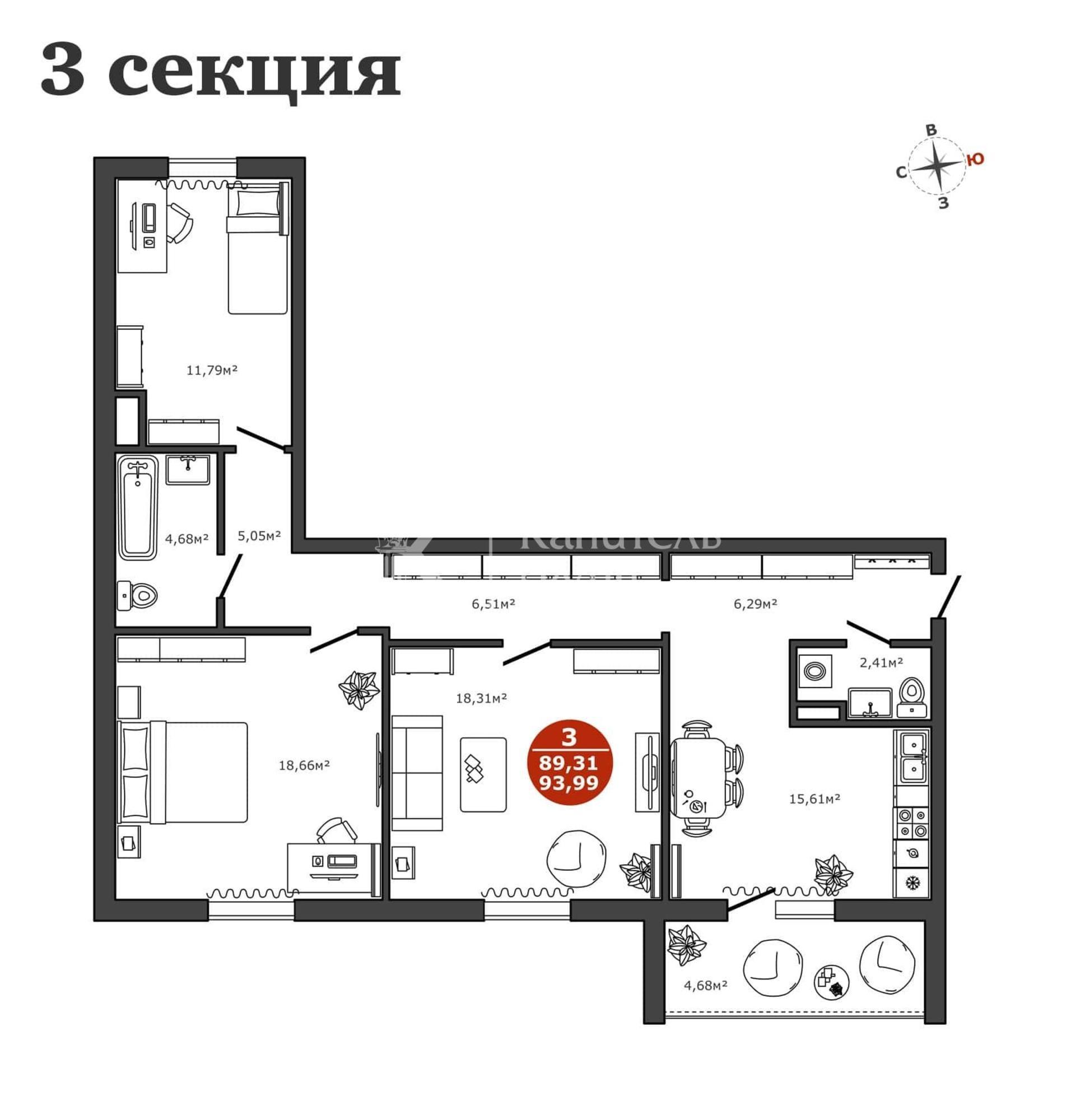 Купить квартиру за 8 100 000 рублей на ул Тимофея Чаркова, 81