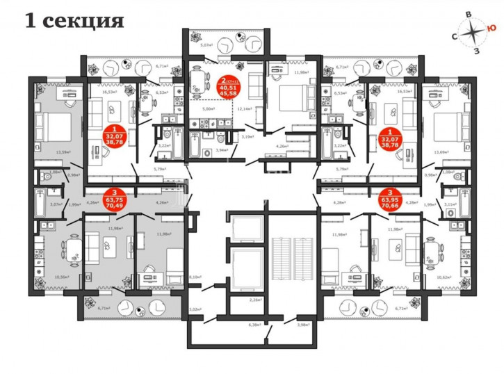 3-комн квартира ул Алматинская, 4