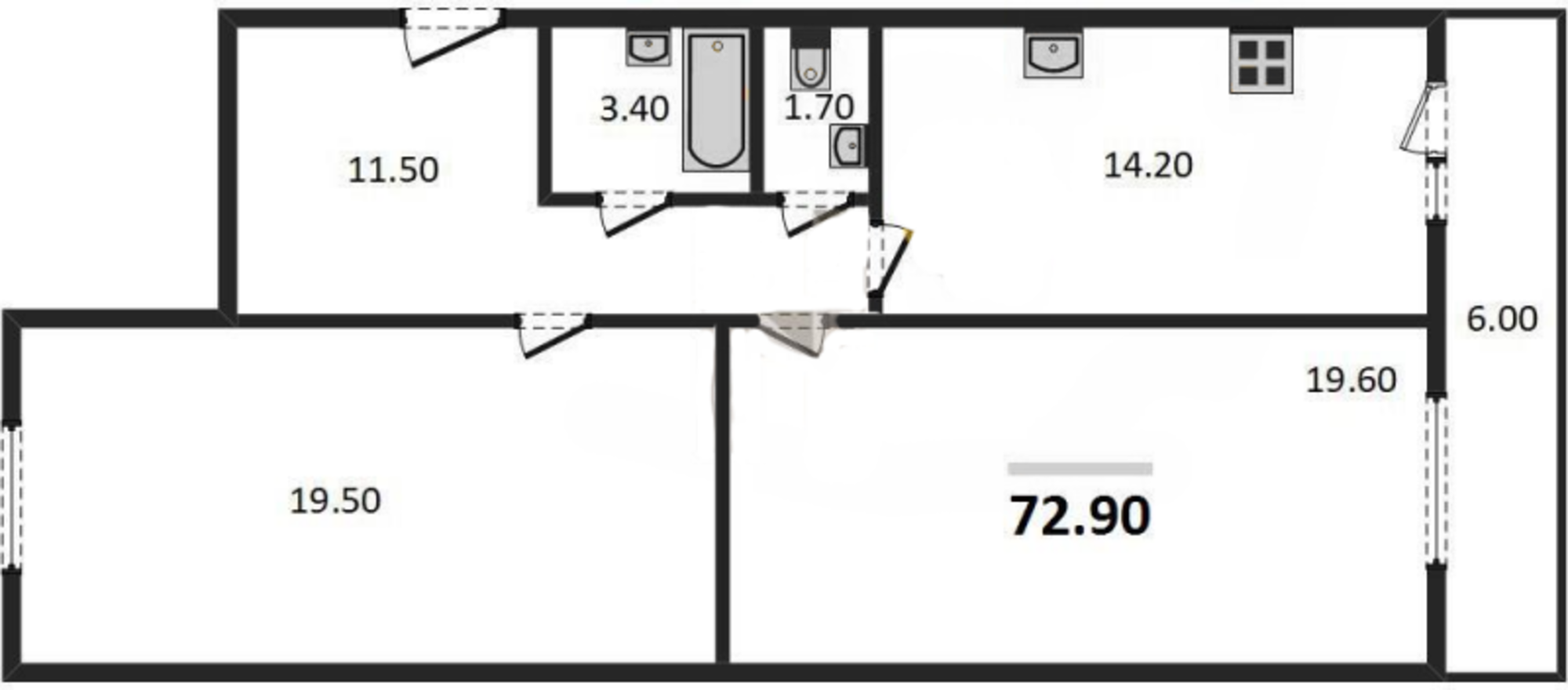 Купить квартиру за 4 957 200 рублей на ул. Новая, стр. 13