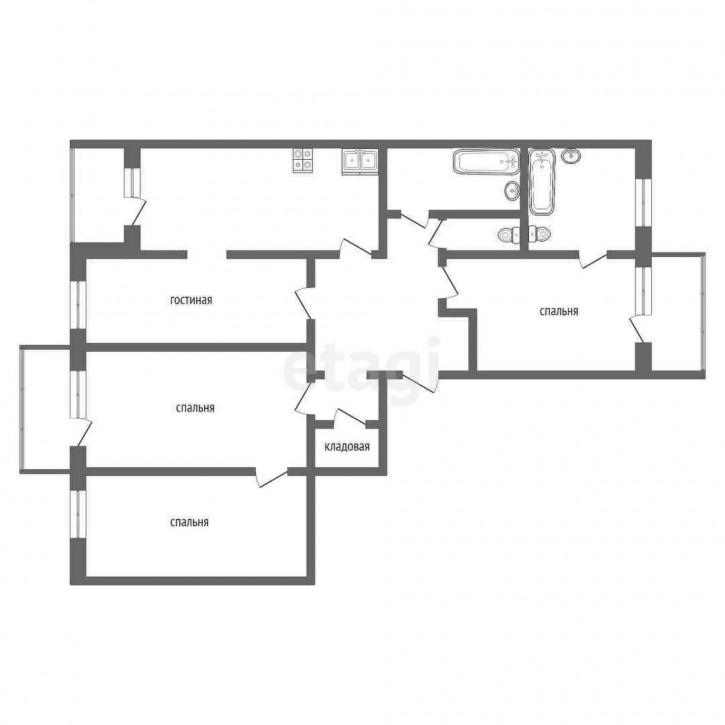 4-комн квартира Шиллера, 46