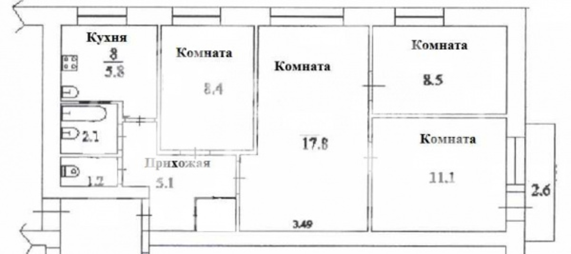 Купить квартиру за 3 800 000 рублей на улица Нефтяников, 8Б