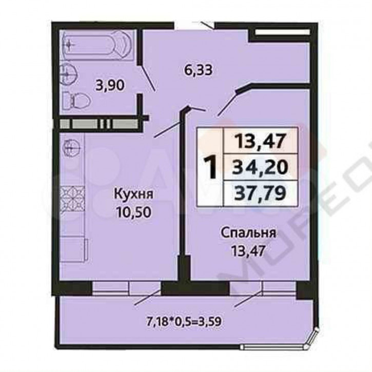 1-комн квартира Степная ул, 1/1