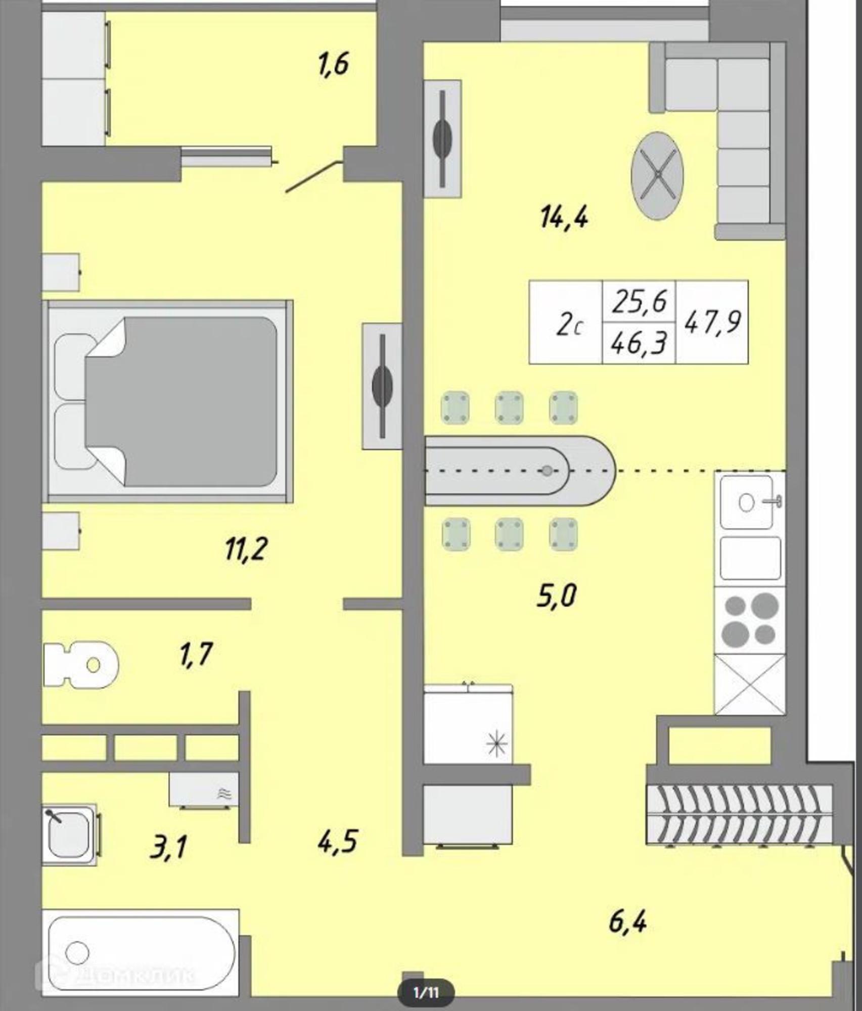 Купить квартиру за 2 931 480 рублей на улица Юркина, 10