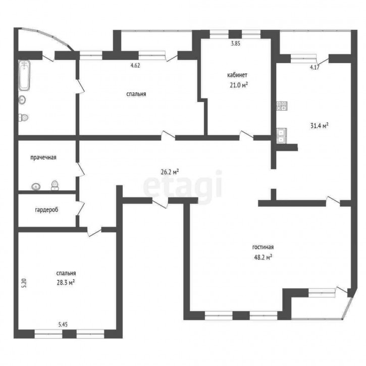 5-комн квартира Челюскинцев, 29