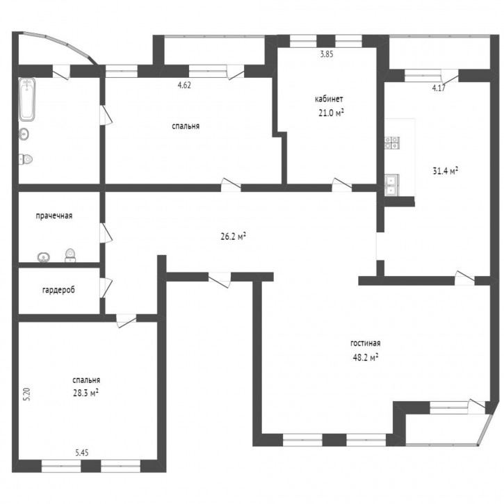 5-комн квартира Челюскинцев, 29