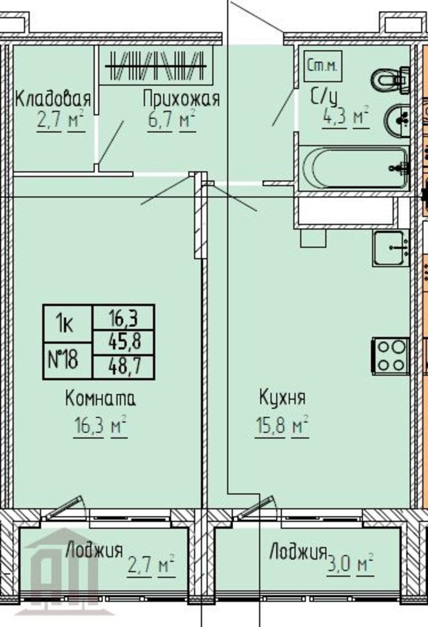 Купить квартиру за 4 753 000 рублей на 15 лет Октября ул, 52к1