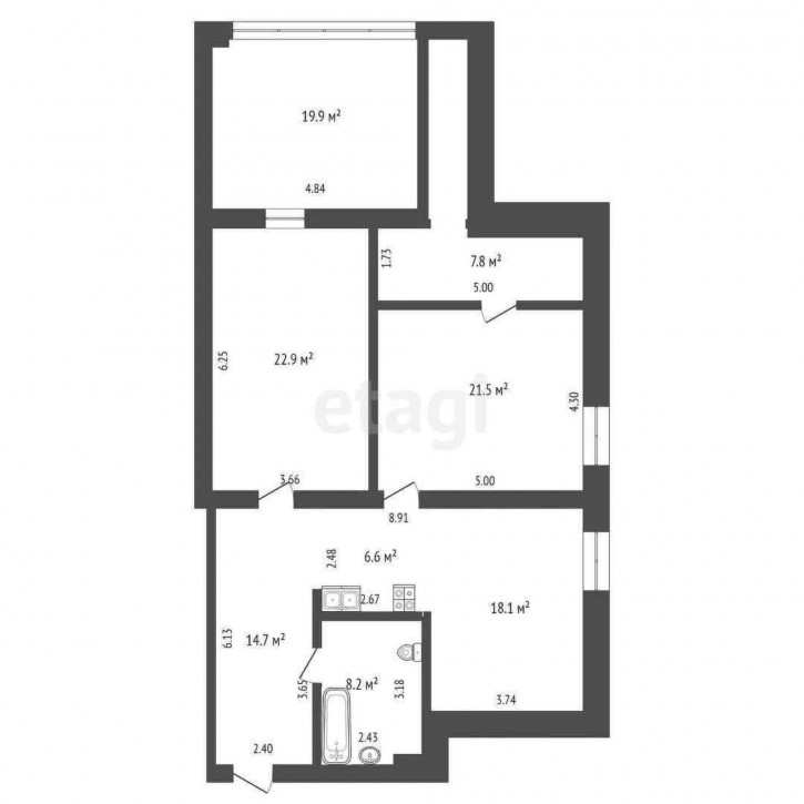 3-комн квартира Академический пр., 10