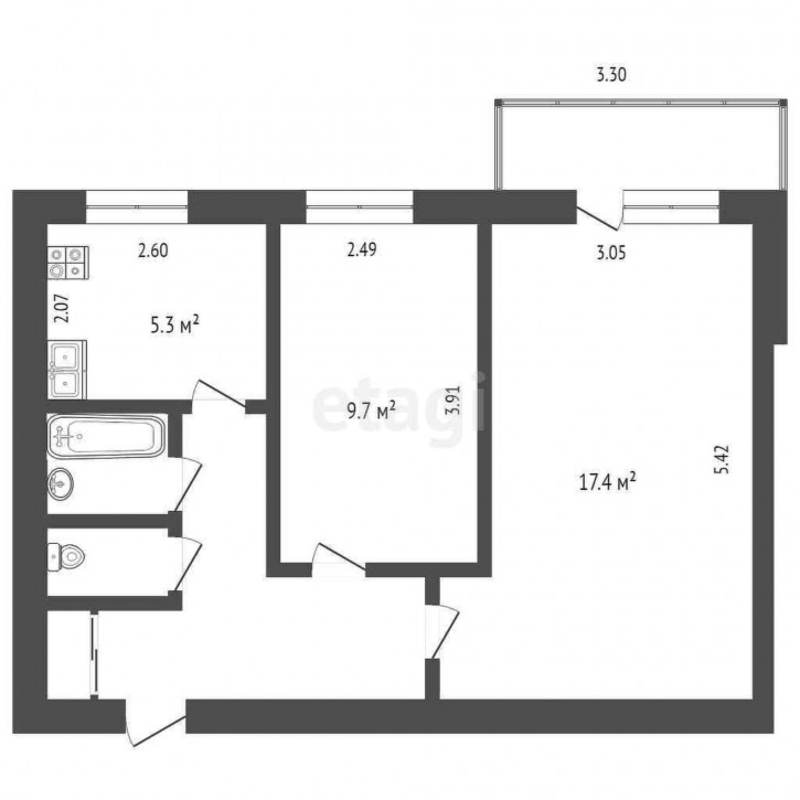2-комн квартира Ямская, 96