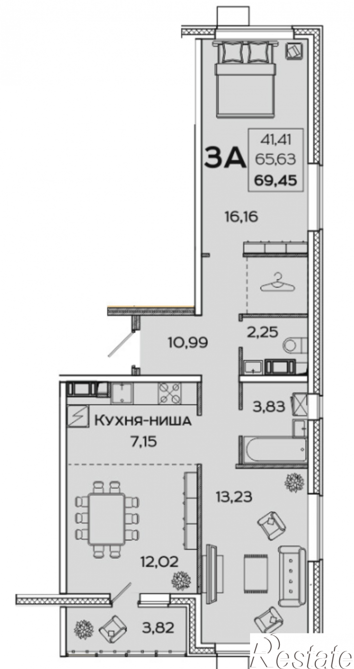 3-комн квартира в новом доме ул. Баталина, з/у 31