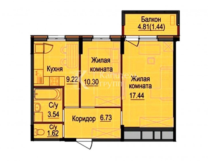 2-комн квартира улица Парада Победы, 17