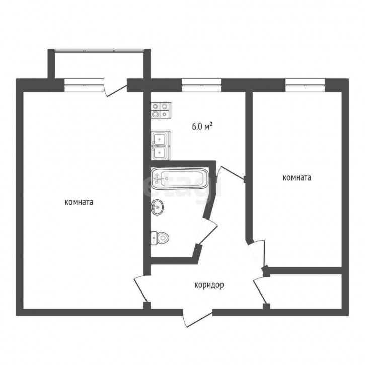 2-комн квартира Комбинатская, 38
