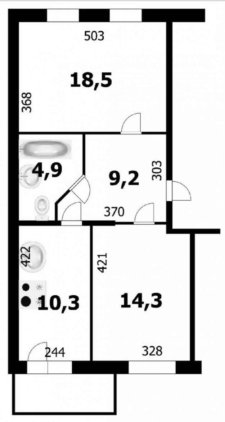 2-комн квартира Пригородная улица, д.17