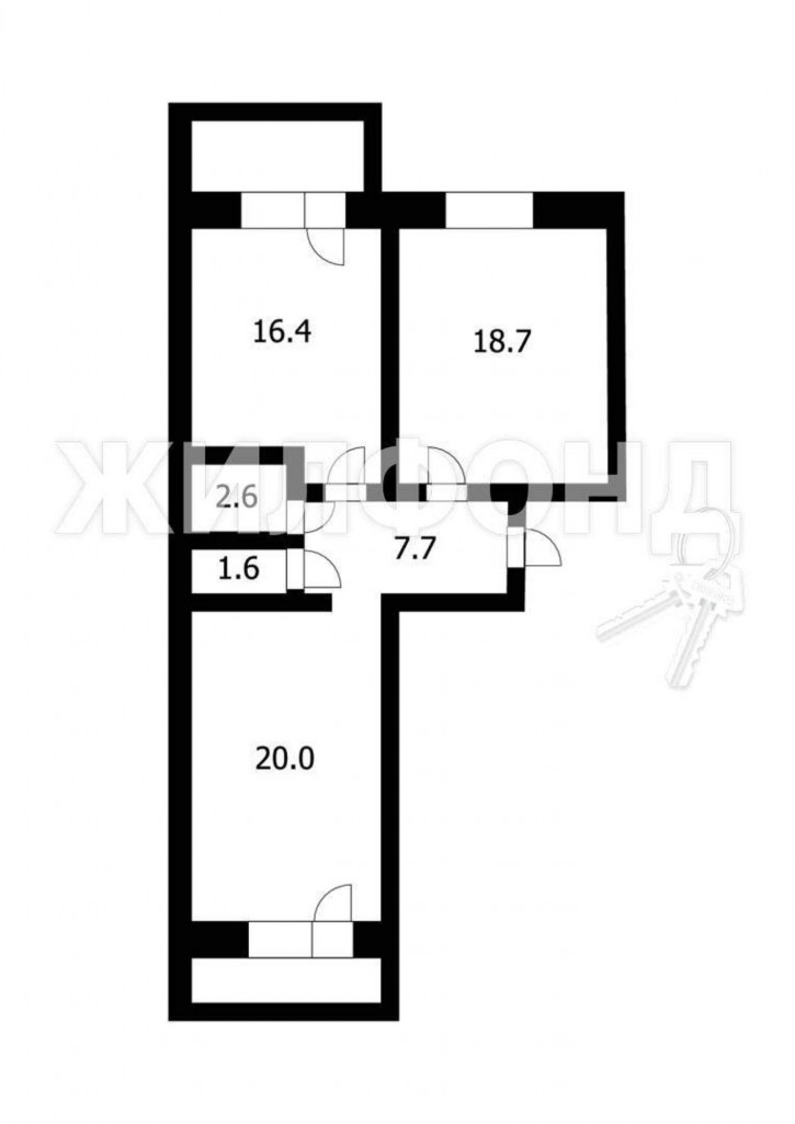 2-комн квартира Строителей улица, д.70