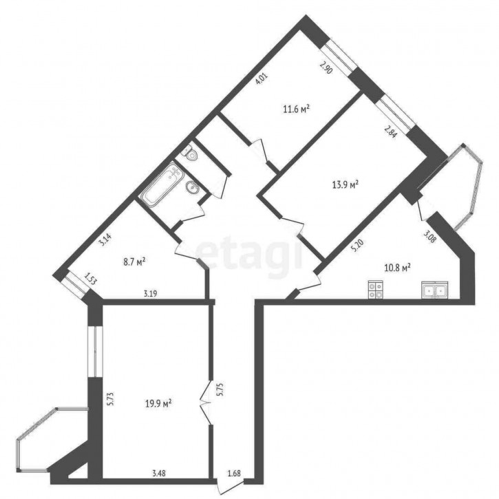 4-комн квартира Муравленко, 9