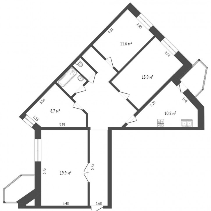 4-комн квартира Муравленко, 9