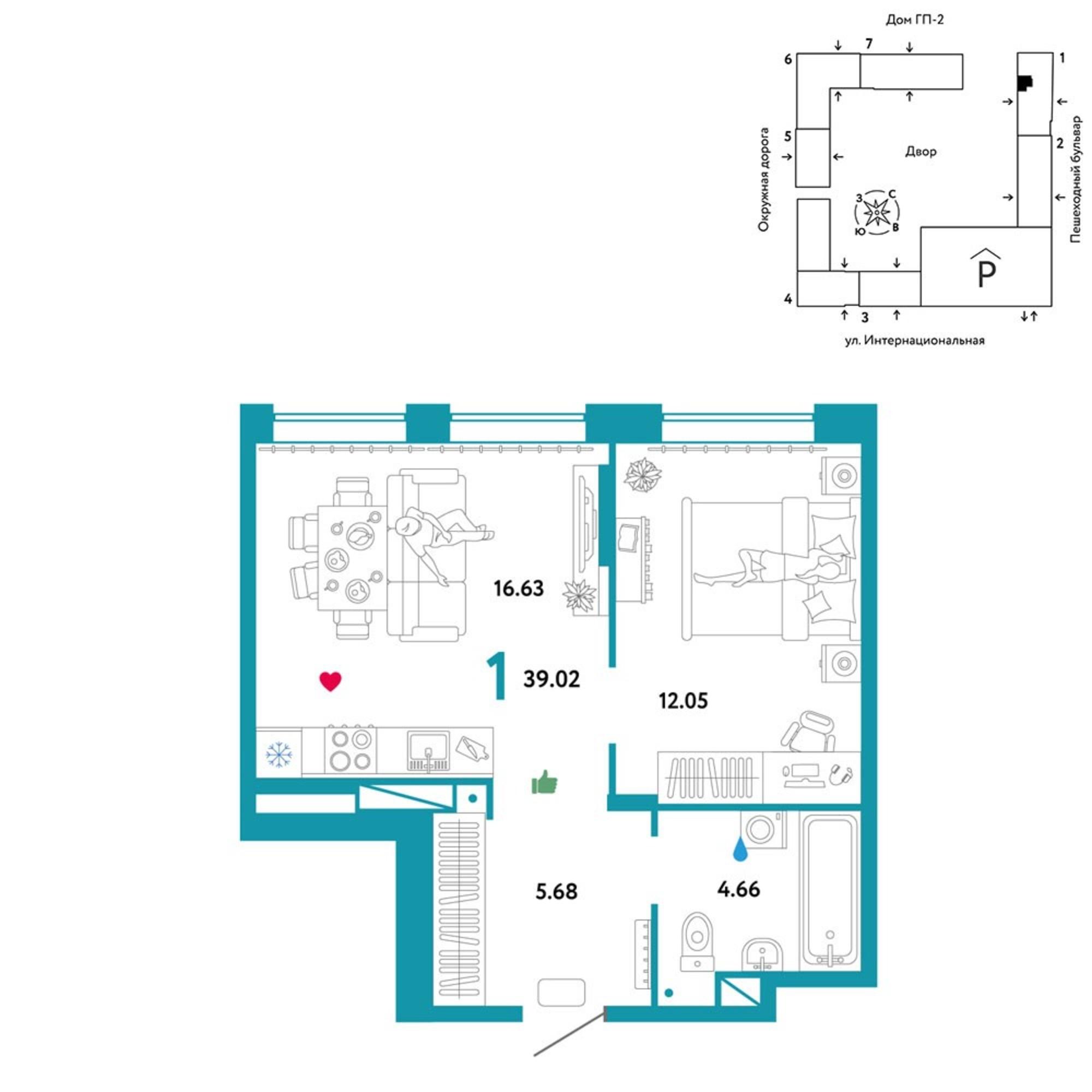 Купить квартиру за 6 021 740 рублей на Интернациональная улица, 199к9