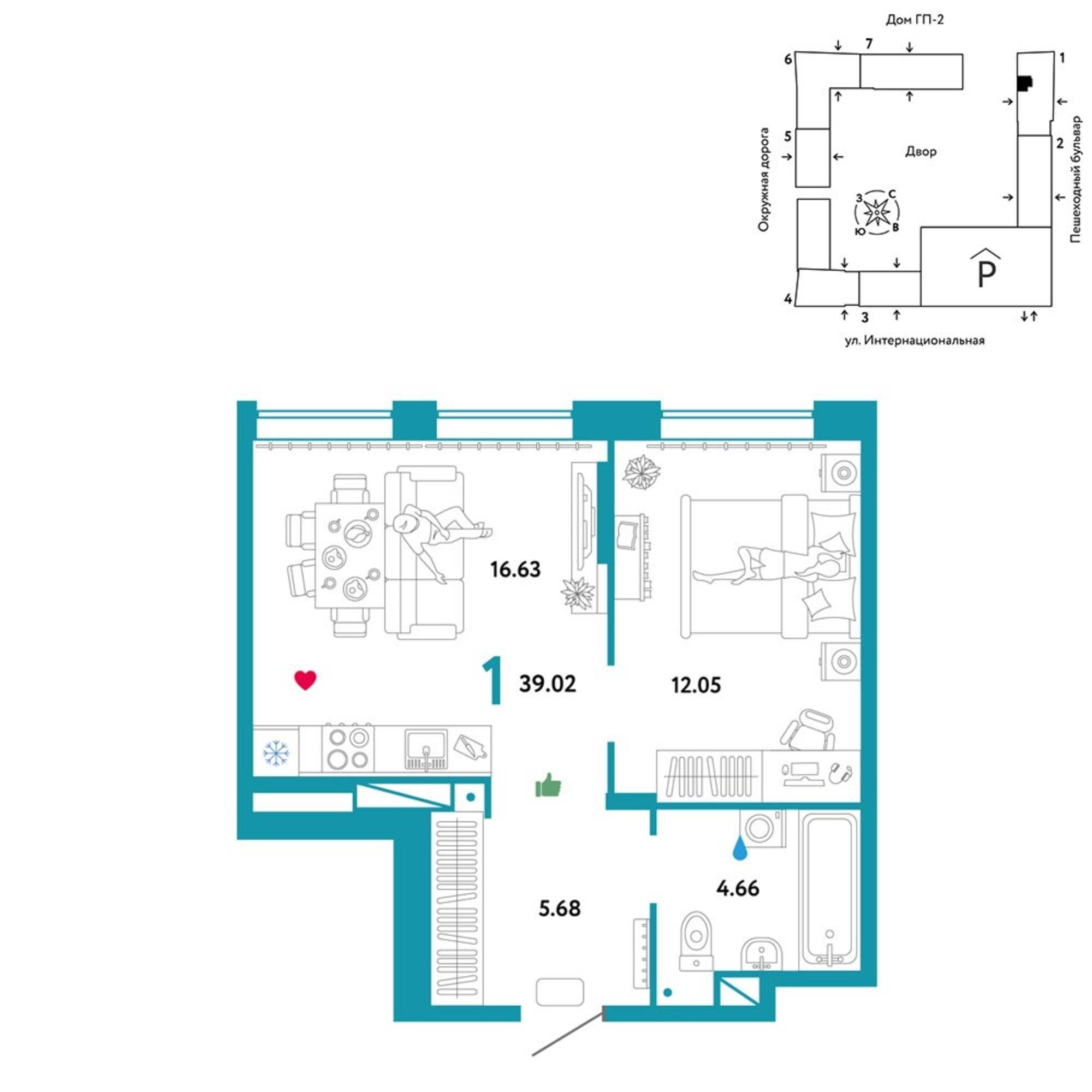 Купить квартиру за 6 021 740 рублей на Интернациональная улица, 199к9