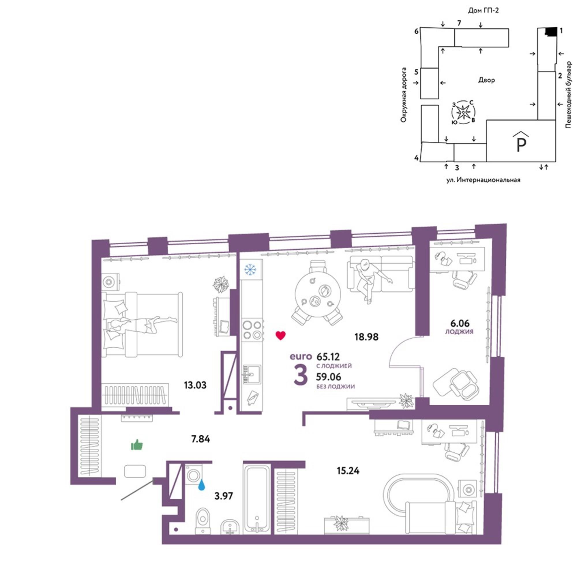 Купить квартиру за 8 782 610 рублей на Интернациональная улица, 199к9