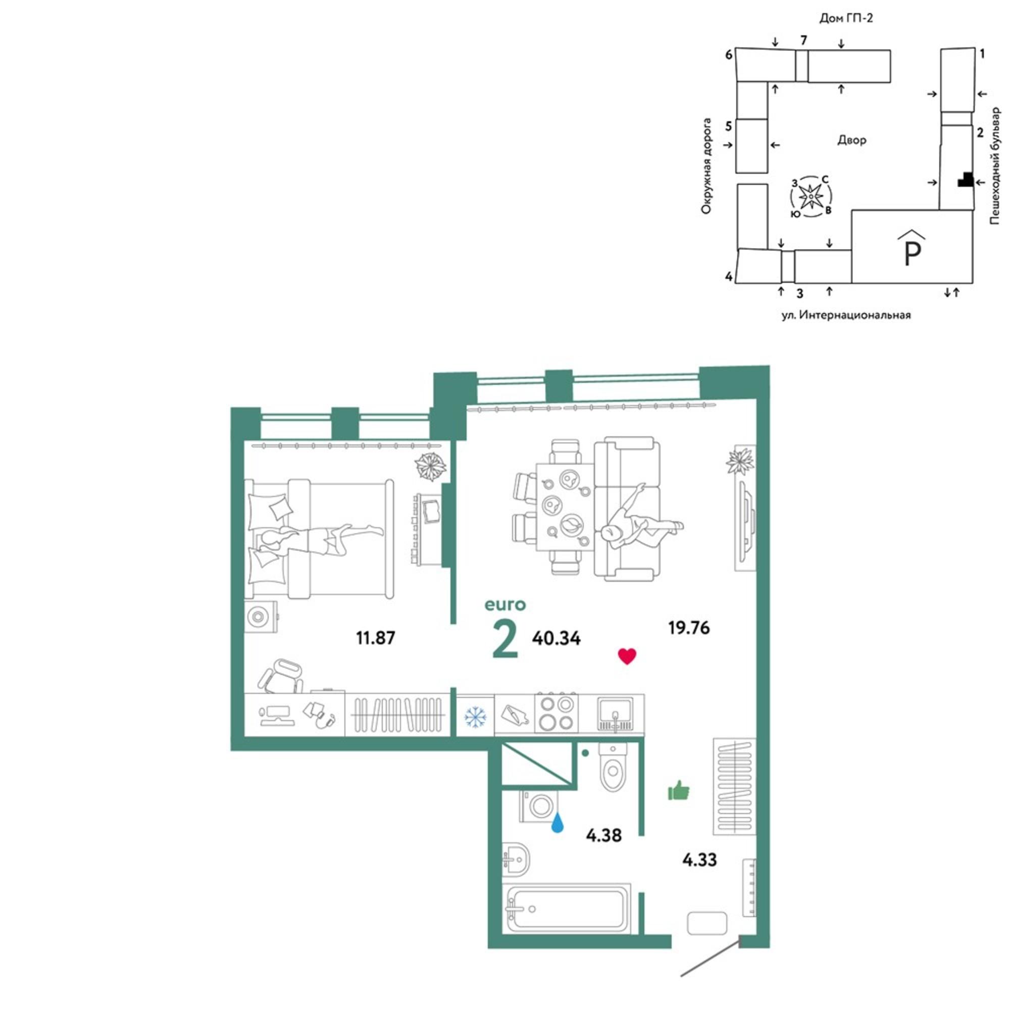 Купить квартиру за 6 228 260 рублей на Интернациональная улица, 199к9