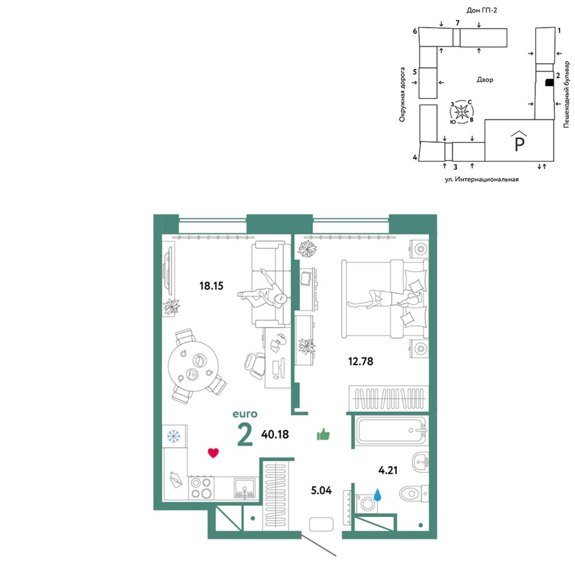 Купить квартиру за 6 228 260 рублей на Интернациональная улица, 199к9