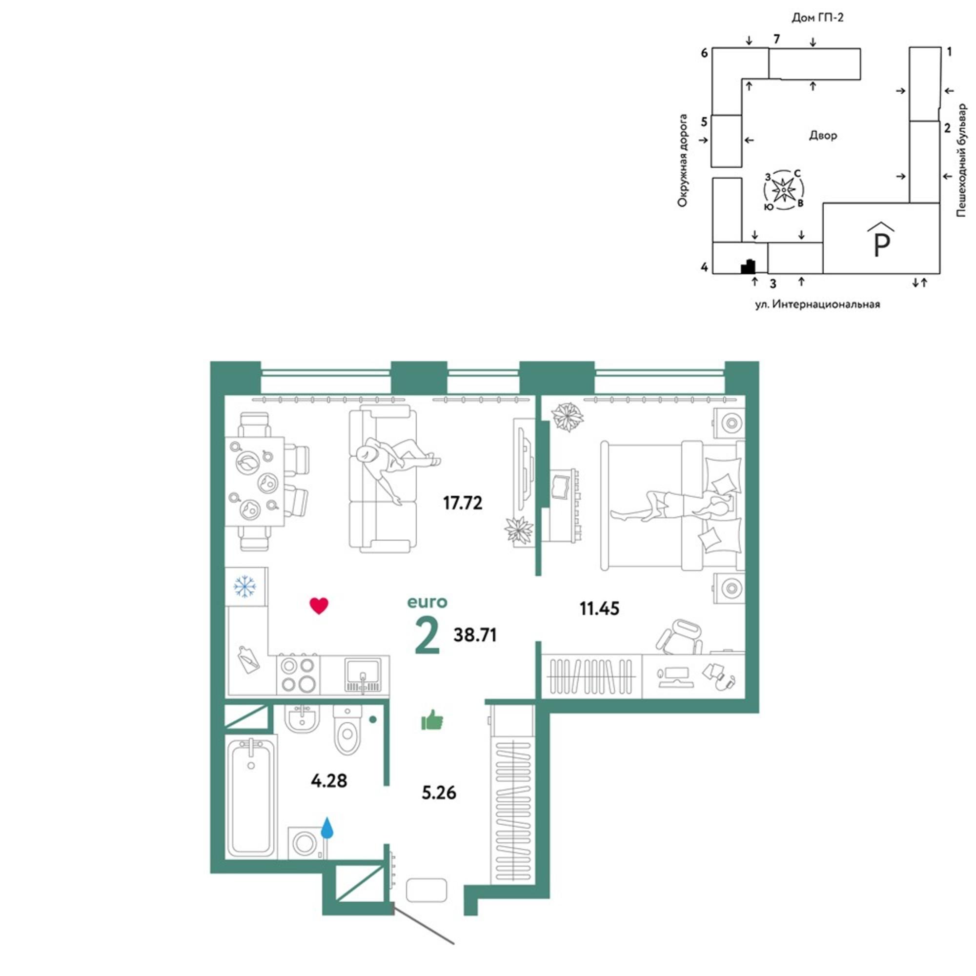 Купить квартиру за 5 760 870 рублей на Интернациональная улица, 199к9
