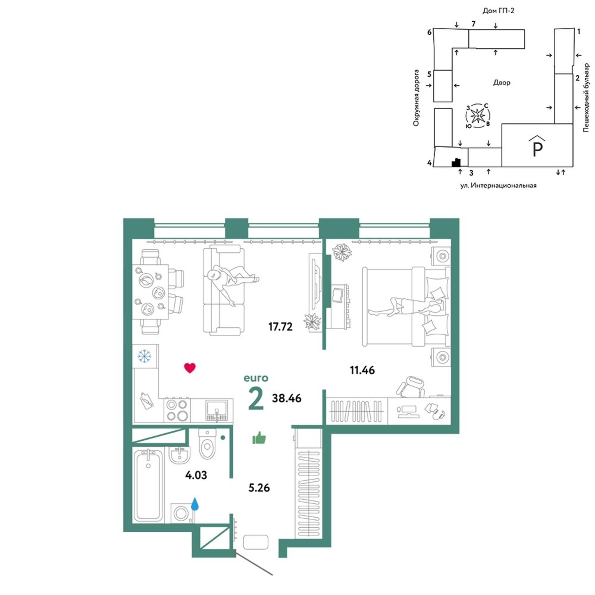 Купить квартиру за 5 760 870 рублей на Интернациональная улица, 199к9