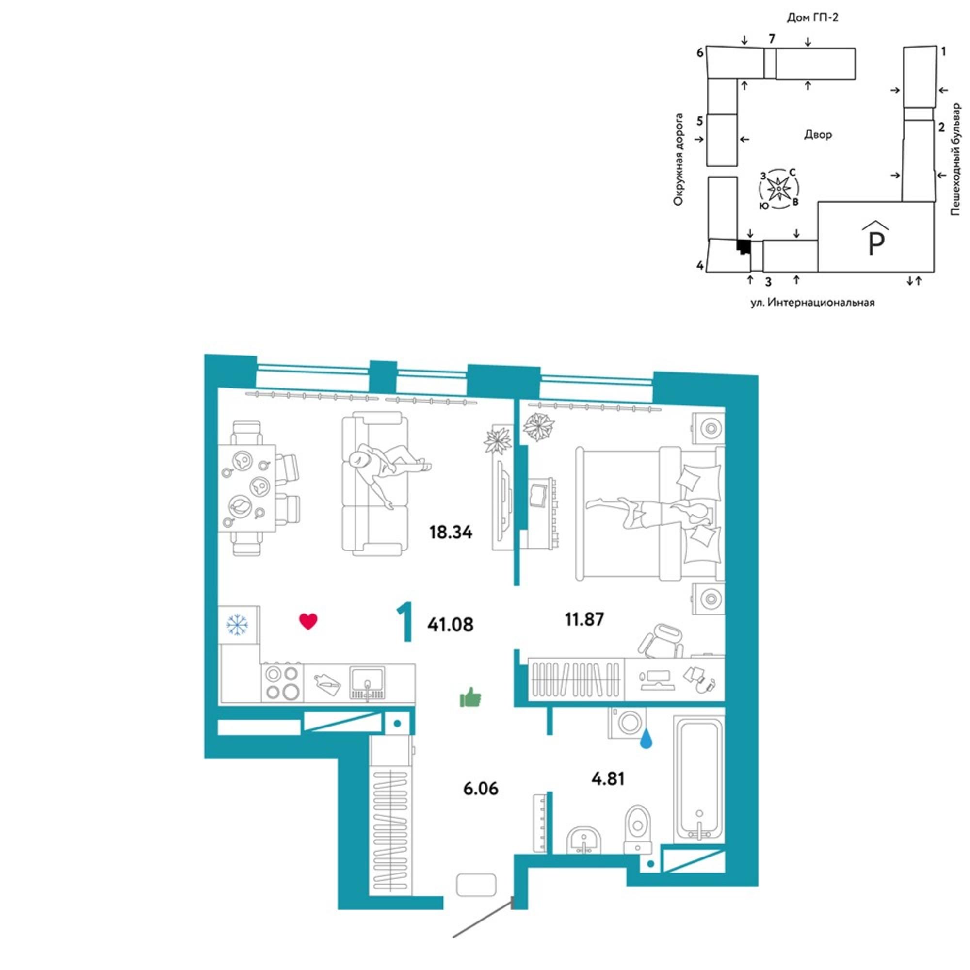 Купить квартиру за 6 380 440 рублей на Интернациональная улица, 199к9