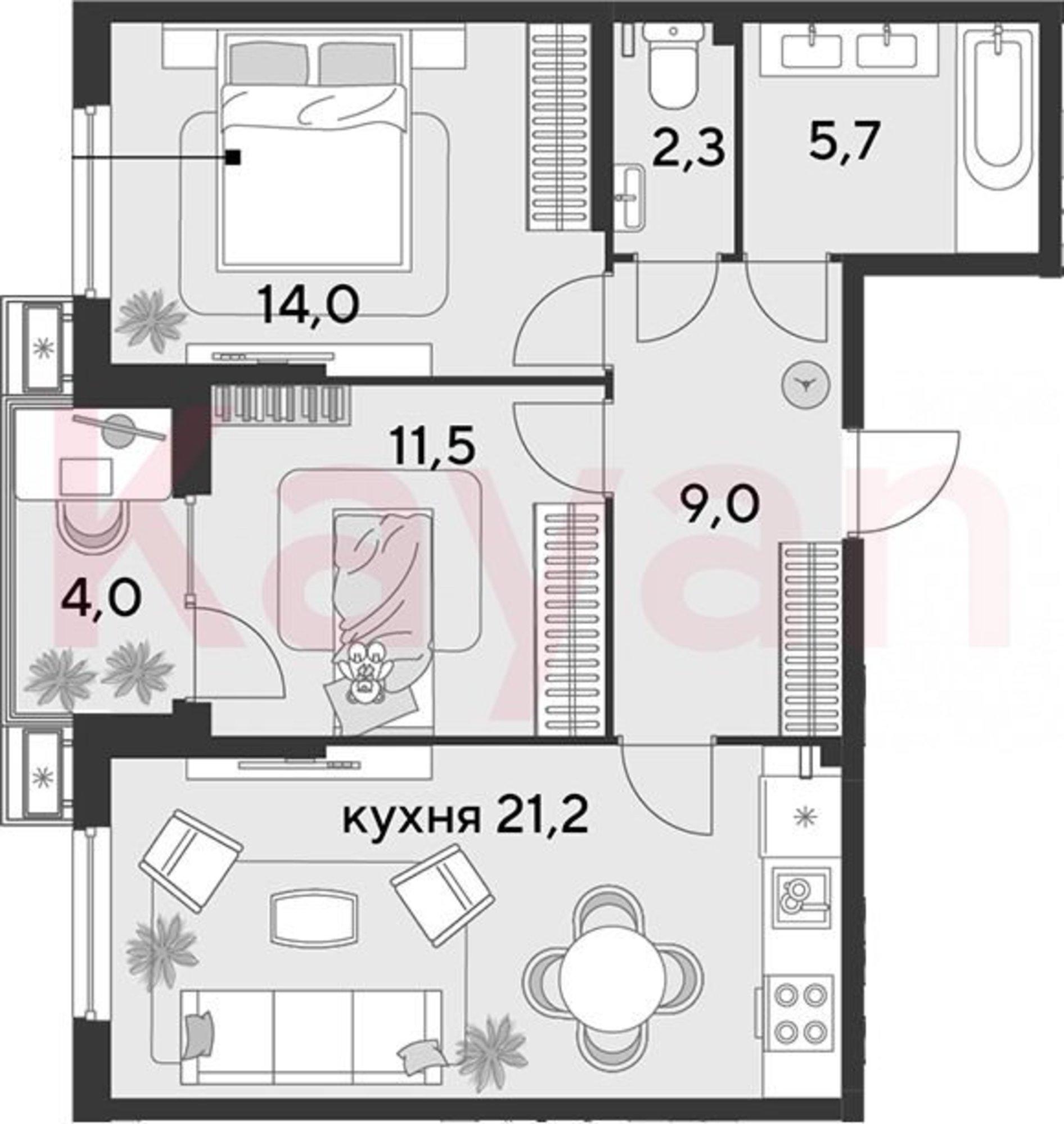 Купить квартиру за 8 455 730 рублей на ул им. Героя Пешкова