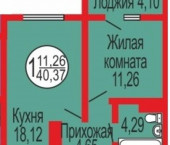 1-комн, 41 кв м, этаж 15/17 Уральская улица, 2/13