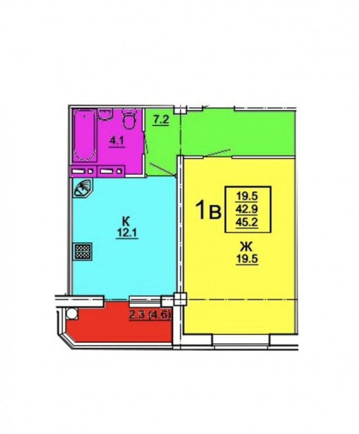 2-комн квартира Пальмиро Тольятти ул, 45