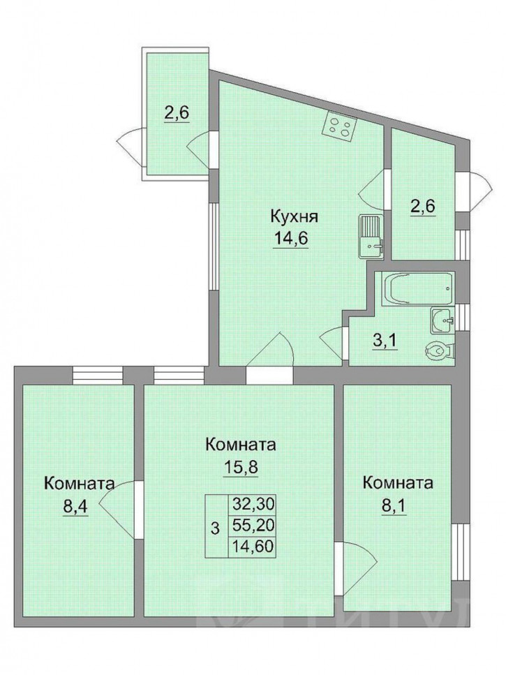 Коттедж/дом Центр, ул. Тельмана Крепостной