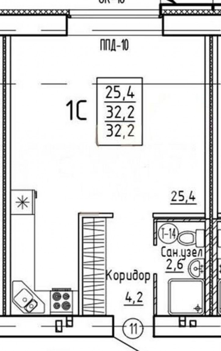 1-комн квартира Натальи Лавровой ул, 13