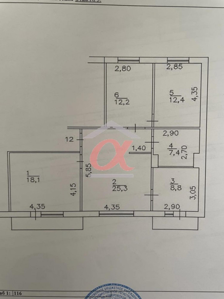 4-комн квартира Октябрьский проспект, 36а