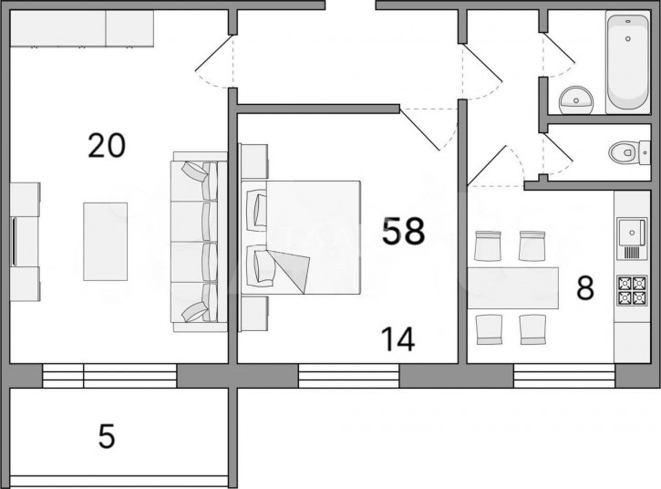 2-комн квартира 3йМожайского проезд, 22